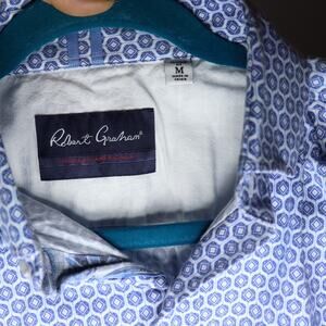 Robert Graham Modern Americana Geometric Tailored Fit Shirt Size M